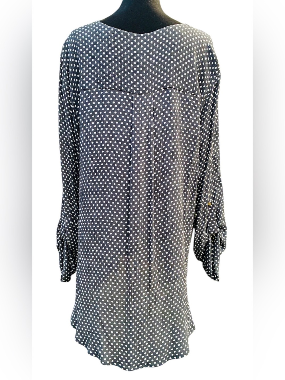 NWT Jones New York Polka Dot V-Neck Button Front Blouse Top Plus SZ 2X - Picture 3 of 7